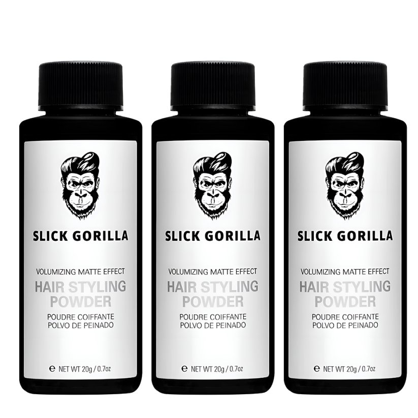 Slick Gorilla Matt Hair Styling Powder Set  3×20 g - Sada tří pudrů na vlasy pro styling účesu