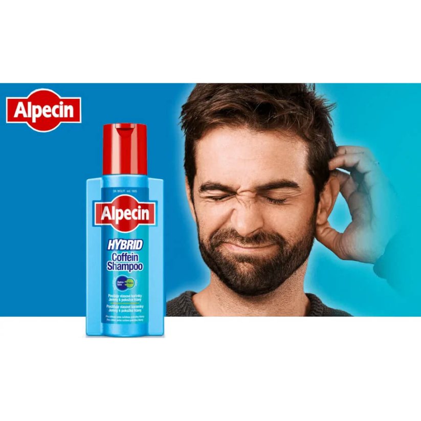 Alpecin Hybrid Coffein Shampoo Šampon proti padání vlasů pro suchou a svědivou pokožku hlavy s lupy 250 ml