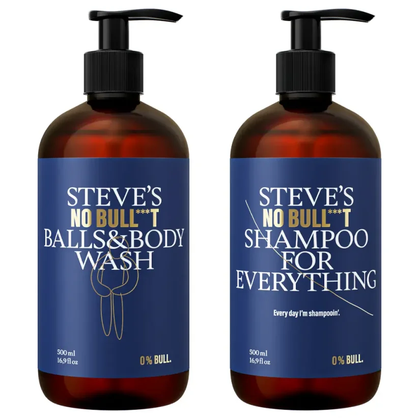 Steves Shampoo & Body Wash Set 2x500 ml - Sada šamponu a sprchového gelu pro muže