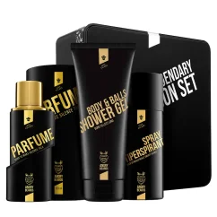 Angry Beards Fakin Legendary Jack Saloon Set - Dárková sada pro muže s parfémem, antiperspirantem a sprcháčem