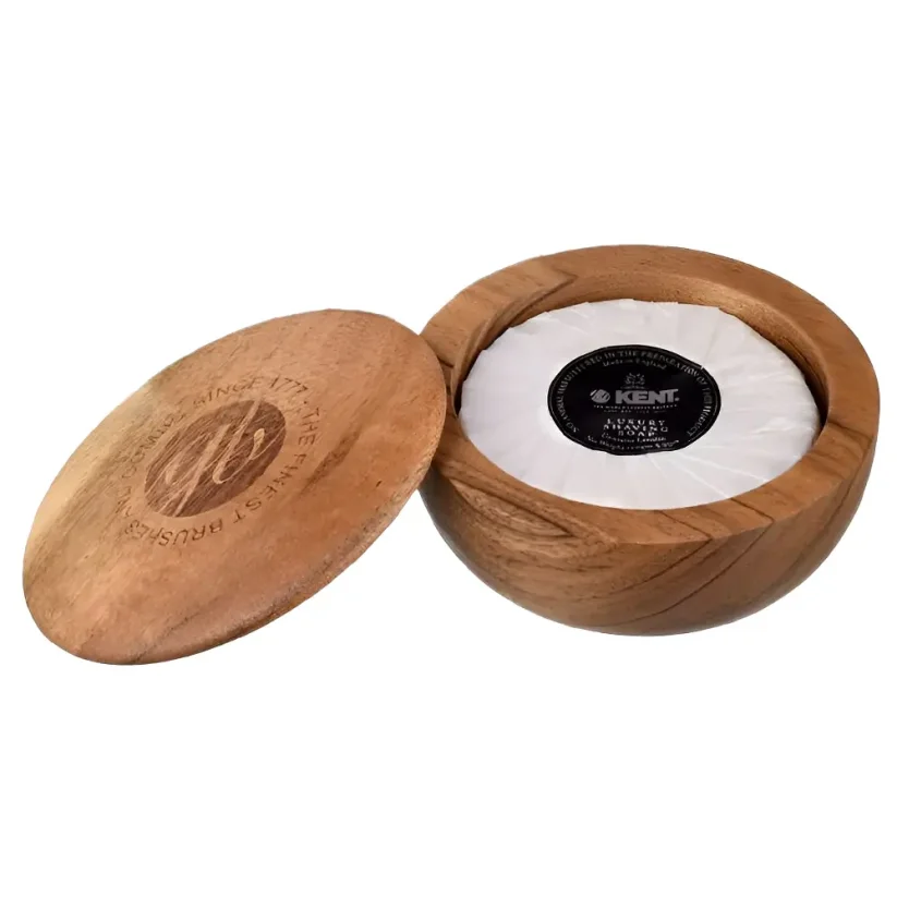 Kent  Shaving Bowl with Luxury Shaving Soap 120 g - Mýdlo na holení v dřevěné misce