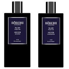Noberu Silver Set with Shampoo & Conditioner - Dárková sada pro muže na vlasy s šamponem a kondicionérem