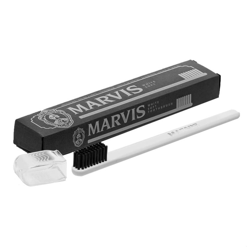 Marvis Zubní kartáček bílý s měkkými černými vlákny Soft