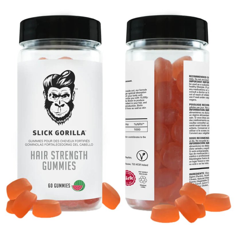 Slick Gorilla Hair Strength Gummies 60 ks - Gumíci s biotinem pro pevné vlasy