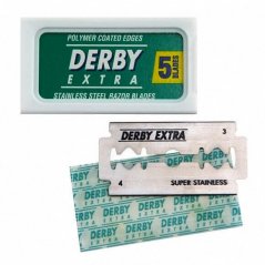 Derby Extra Double Edge Klasické celé žiletky na holení 5 ks