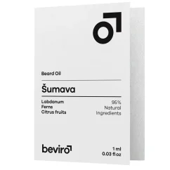 Beviro. Beard Oil Šumava 1 ml - Vyživující olej na vousy s vůní Šumavy