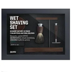 Zew for men Wet Shaving Set - Dárková sada na mokré holení vousů (štětka, miska, strojek, stojánek a mýdlo)