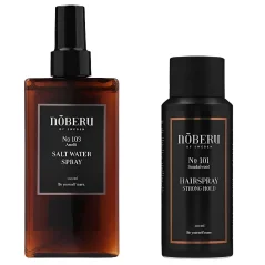 Noberu Hair Styling Set with Sea Salt & Hair Spray - Sada slaného spreje a laku na vlasy pro styling účesu