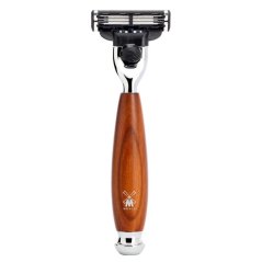 Mühle Vivo R331 Plum Wood Gillette Mach 3 Holící strojek s dřevěnou rukojetí