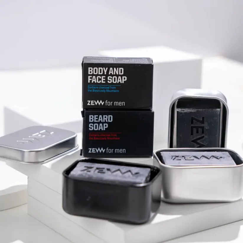 Zew for men Body & Face Soap with Charcoal 85 g - Tuhé mýdlo na tělo a obličej