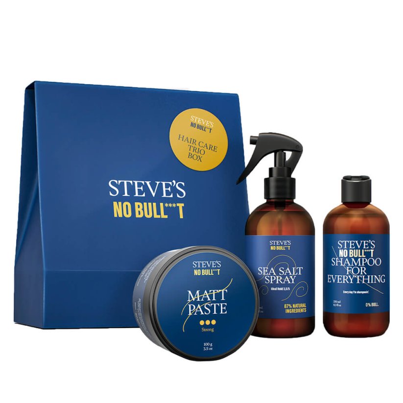 Steves Hair Care Trio Box - Dárková sada pro muže na mytí a styling vlasů