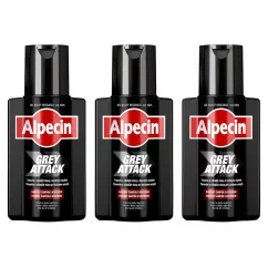 Alpecin Grey Attack Šampon pro ztmavení šedivých vlasů a proti padání vlasů 3×200 ml