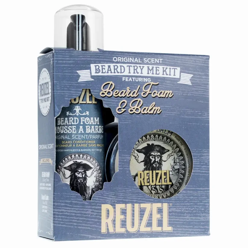 Reuzel Beard Foam & Balm Try Me Kit - Dárková sada s balzámem a pěnou pro péči o vousy