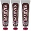Marvis Toothpaste Black Forest 3 x 85 ml - Sada zubních past s příchutí čokolády a třešní