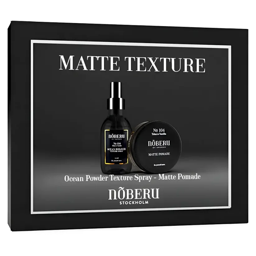 Noberu Matte Texture Set with Ocean Powder & Matt Paste - Dárková sada pro muže na styling účesu