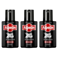 Alpecin Hair Shampoo Grey Attack 3×200 ml - Sada šamponů pro ztmavení vlasů a šedin