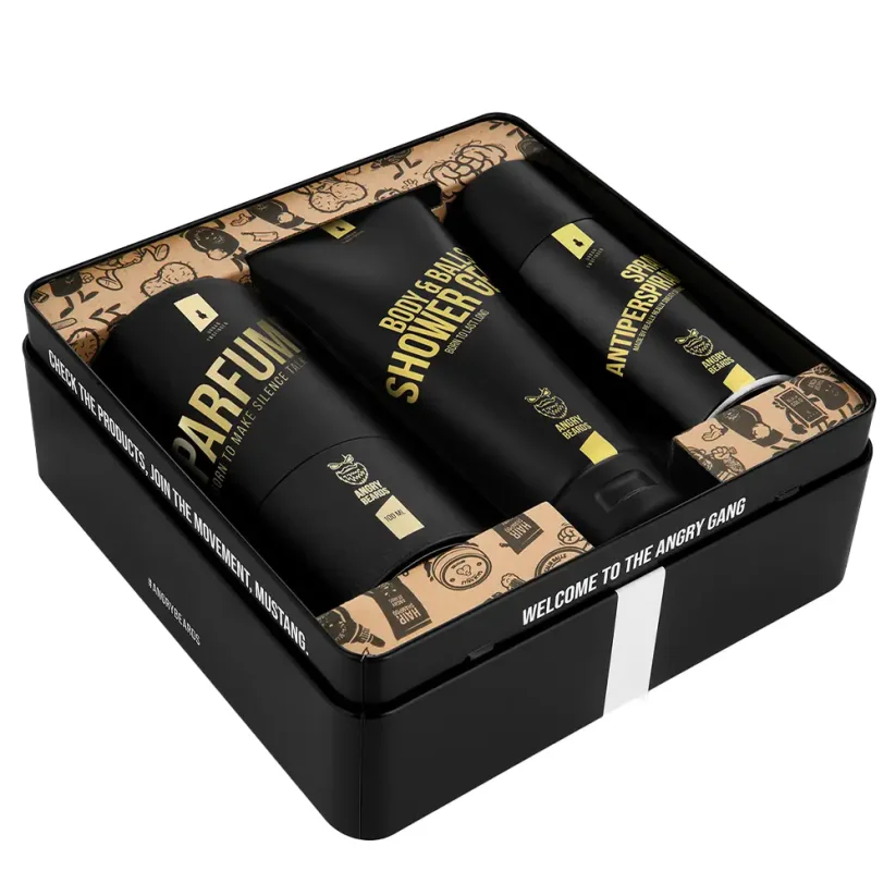 Angry Beards Fakin Notorious Urban TwoFinger Set - Dárková sada pro muže s parfémem, antiperspirantem a sprcháčem