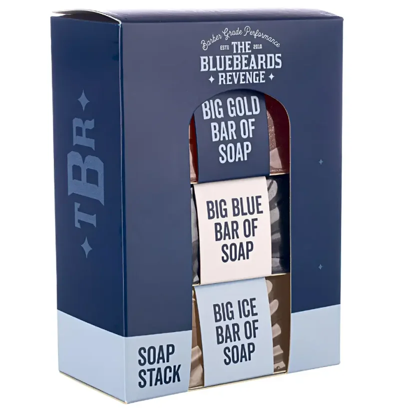 Bluebeards Revenge Soap Stack Kit 3x175 g - Dárková sada  pro muže se třemi mýdly na ruce i tělo